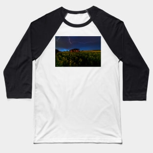 Lightning over the canola field Baseball T-Shirt